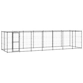 Outdoor Dog Kennel Steel with Roof 182.3 ft²