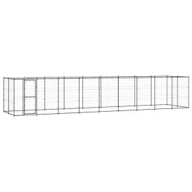 Outdoor Dog Kennel Steel with Roof 234.4 ft²