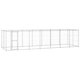 Outdoor Dog Kennel Galvanized Steel 182.3 ft²