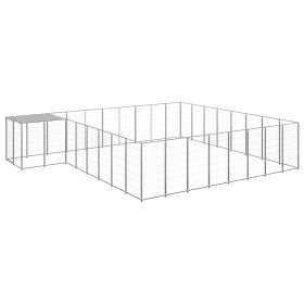 Dog Kennel Silver 221.4 ft² Steel