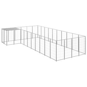 Dog Kennel Silver 143.3 ft² Steel