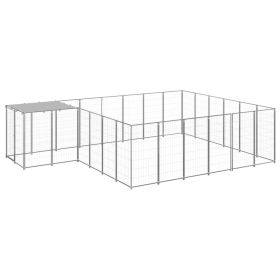 Dog Kennel Silver 130.2 ft² Steel