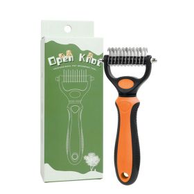 Pet Grooming Brush - Double Sided Shedding, Dematting Undercoat Rake For Dogs, Cats - Extra Wide Dog Grooming Brush, Dog Brush For Shedding, Cat Brush (Color: Orange, size: S)