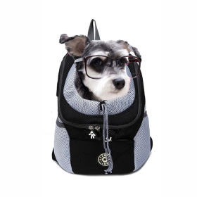 Portable Travel Backpack Outdoor Pet Dog Carrier Bag Mesh (Color: Black, type: Pet Supplies)