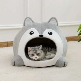 Cartoon Fox Theme Pet House (Color: Gray and White, size: S)