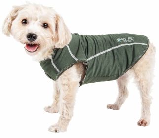 Pet Life Active 'Racerbark' 4-Way Stretch Performance Active Dog Tank Top T-Shirt (Color: Green, size: X-Small)