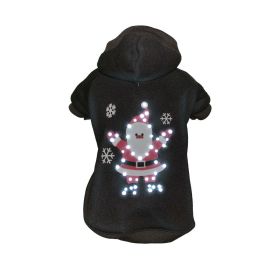 Pet Life LED Lighting Juggling Santa Hooded Sweater Pet Costume (size: large)