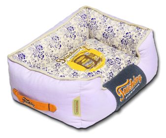 Touchdog Floral-Galore Vintage printed Ultra-Plush Rectangular Designer Dog Bed (size: large)