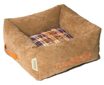 Touchdog Exquisite-Wuff Posh Rectangular Diamond Stitched Fleece Plaid Dog Bed (size: large)