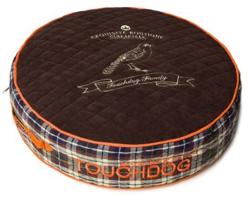 Touchdog Bark-Royale Posh Rounded and Raised Designer Fleece Plaid Dog Bed (size: medium)