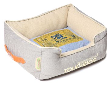 Touchdog Original Denim Classical Rectangular and Reversible Dog Bed (SKU: PB42GYLG)