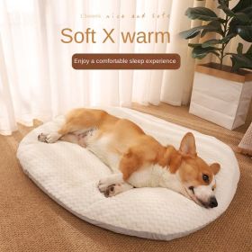 Removable and washable pet sleeping mat pillow pet bed; Soft and comfortable dog bed cat bed (colour: White, size: M- medium 62*50 cm)