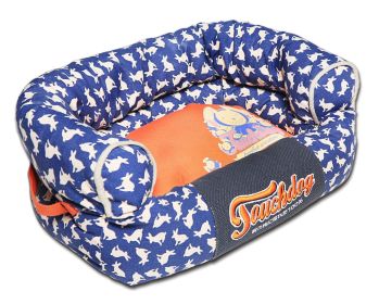 Touchdog Lazy-Bones Rabbit-Spotted Premium Easy Wash Couch Dog Bed (size: medium)